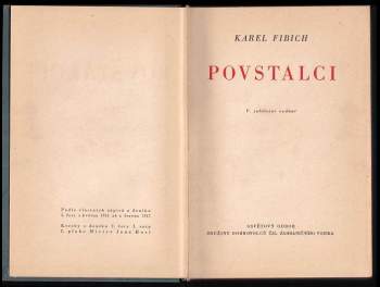 Karel Fibich: Povstalci