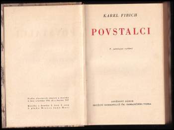 Karel Fibich: Povstalci