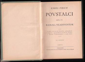 Karel Fibich: Povstalci
