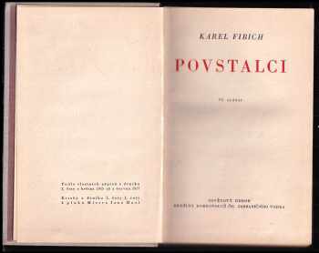 Karel Fibich: Povstalci