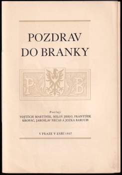 Vojtěch Martínek: Pozdrav do Branky