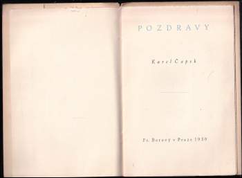 Karel Čapek: Pozdravy