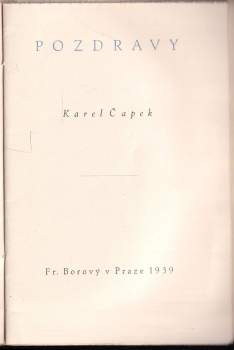Karel Čapek: Pozdravy