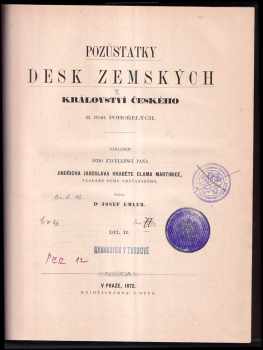 Pozůstatky desk zemských království Českého r. 1541 pohořelých