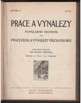 Franta Štěpánek: Práce a vynálezy II (1921-1922)