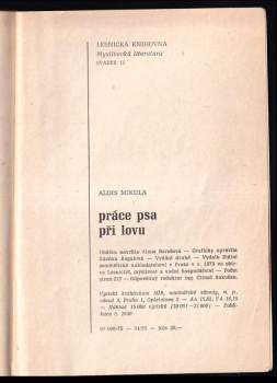 Alois Mikula: Práce psa při lovu