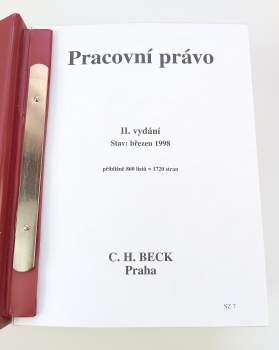 Jan Přib: Pracovní právo - české zákony - stav - březen 1998