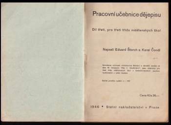 Eduard Štorch: Pracovní učebnice dějepisu