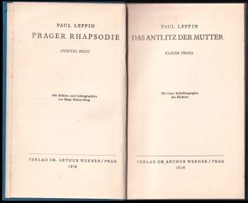 Paul Leppin: Prager Rhapsodie - KOMPLET - Das Antlitz der Mutter + Helldunkle Strophen