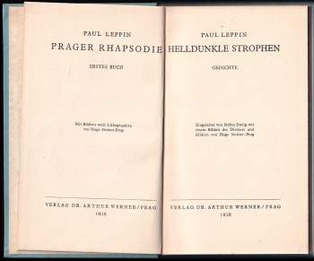 Paul Leppin: Prager Rhapsodie - KOMPLET - Das Antlitz der Mutter + Helldunkle Strophen