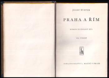 Josef Svátek: Praha a Řím