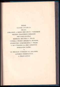 Xaver Dvořák: Praha : básně DEDIKACE A PODPIS XAVER DVOŘÁK