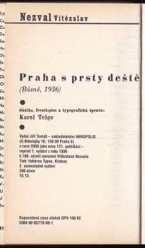 Vítězslav Nezval: Praha s prsty deště