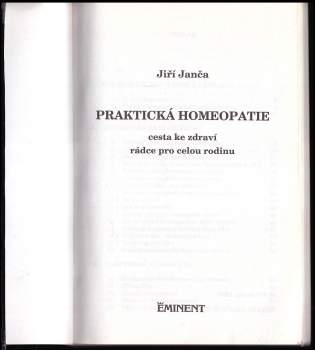 Jiří Janča: Praktická homeopatie