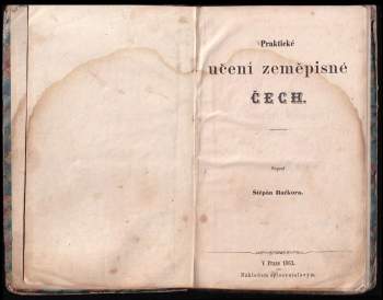 Štěpán Bačkora: Praktické učení zeměpisné Čech