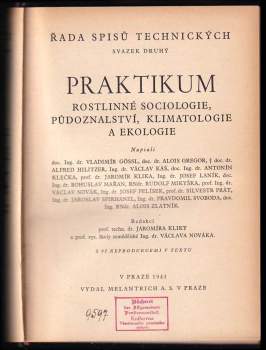 Vladimír Kosil: Praktikum rostlinné sociologie, půdoznalství, klimatologie a ekologie