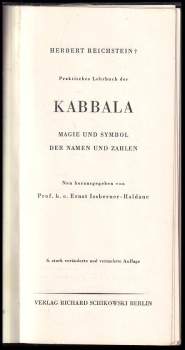Herbert Reichstein: Praktisches Lehrbuch der Kabbala