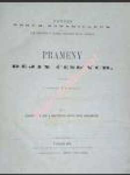 Josef Emler: Prameny dějin českých