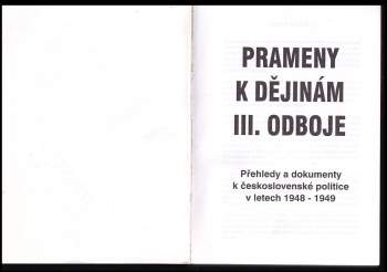 Prameny k dějinám 3. odboje