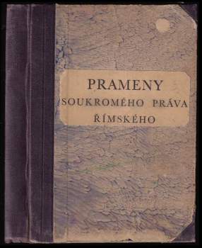 Otakar Sommer: Prameny soukromého práva římského