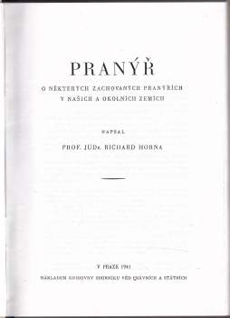 Richard Horna: Pranýř, o některých zachovaných pranýřích v našich a okolních zemích - KOPIE
