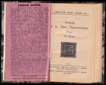 Alois Havel: Pravda o sv. Janu Nepomuckém