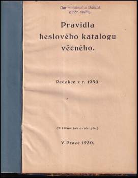 Pravidla heslového katalogu věcného