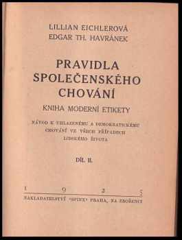 Edgar Theodor Havránek: Pravidla společenského chování