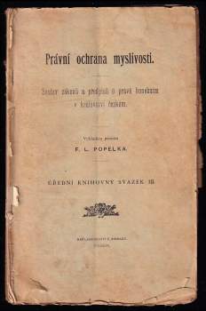 František Ladislav Popelka: Právní ochrana myslivosti