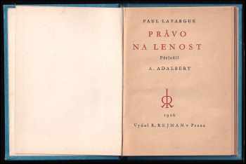Paul Lafargue: Právo na lenost