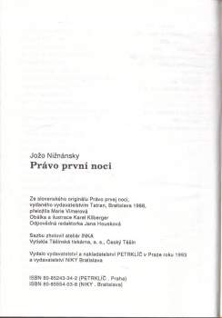 Jozef Nižnánsky: Právo první noci