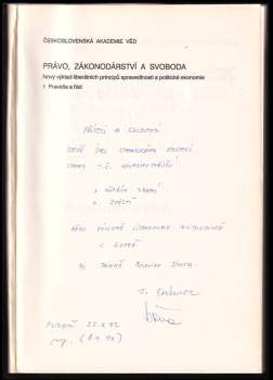 A F Hayek: Právo, zákonodárství a svoboda