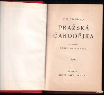 Francis Marion Crawford: Pražská čarodějka
