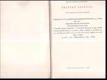 František Langer: Pražské legendy