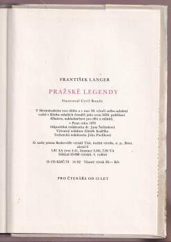 František Langer: Pražské legendy