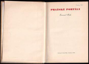 Emanuel Poche: Pražské portály