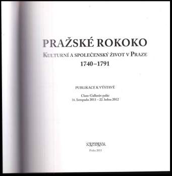 Pavla Státníková: Pražské rokoko