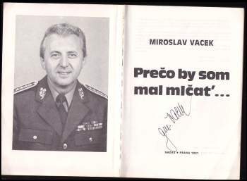 Miroslav Vacek: Prečo by som mal mlčať