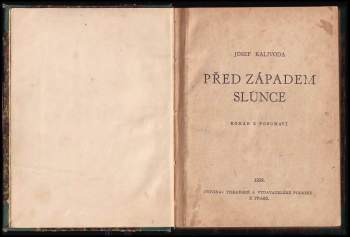 Josef Jan Kalivoda: Před západem slunce