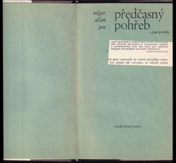 Edgar Allan Poe: Předčasný pohřeb a jiné povídky