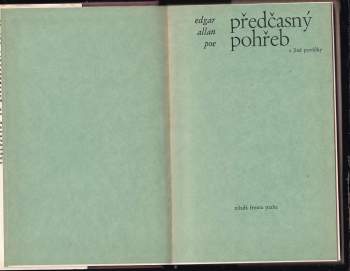 Edgar Allan Poe: Předčasný pohřeb a jiné povídky