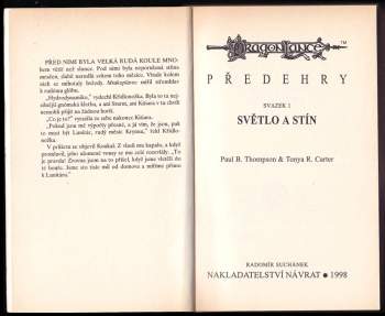 Paul B Thompson: Předehry 1 - Světlo a stín