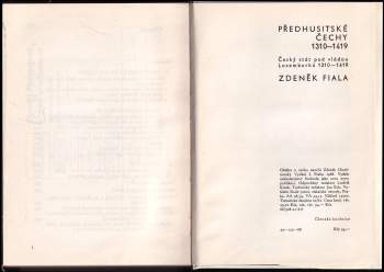 Zdeněk Fiala: Předhusitské Čechy 1310-1419