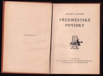František Langer: Předměstské povídky