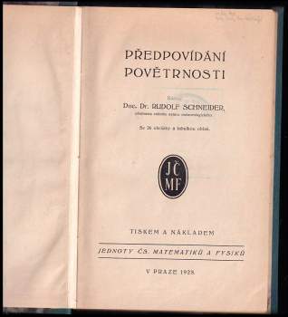 Rudolf Schneider: Předpovídání povětrnosti