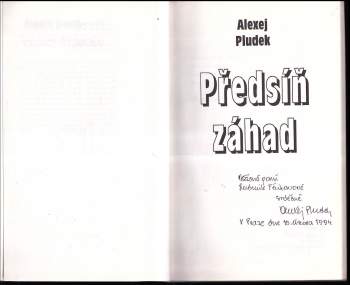 Alexej Pludek: Předsíň záhad