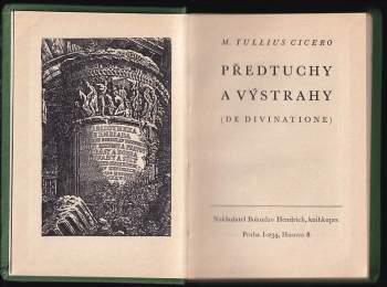 Marcus Tullius Cicero: Předtuchy a výstrahy