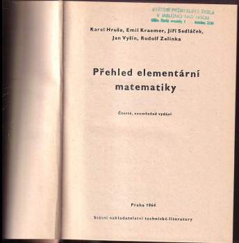 Emil Kraemer: Přehled elementární matematiky