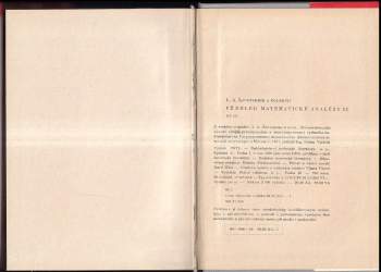 Lazar' Aronovič Ljusternik: Přehled matematické analýzy, 1. - 2. díl