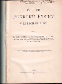 František Nachtikal: Přehled pokroků fysiky v letech 1911 a 1912